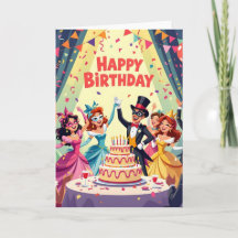 Cute Happy Birthday masquerade theme
