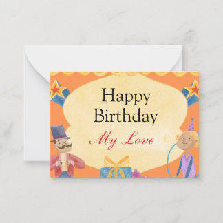Cute Happy Birthday My Love Card - Personalized Ro