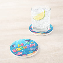 Cute Happy Birthday nautical dolphin