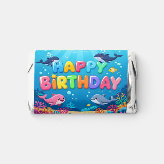 Cute Happy Birthday nautical dolphin Hershey's Miniatures