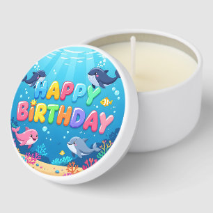 Cute Happy Birthday nautical dolphin Mini Candle Favors