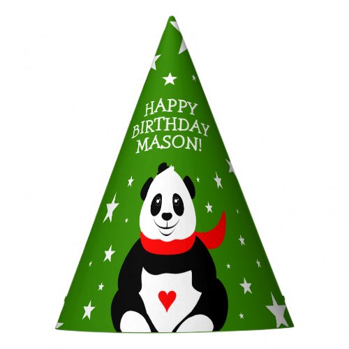 Cute Happy Birthday Panda with Bowler Hat  Scarf