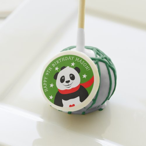 Cute Happy Birthday Panda with Bowler Hat  Scarf Cake Pops