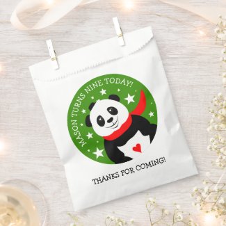 Cute Happy Birthday Panda with Bowler Hat & Scarf