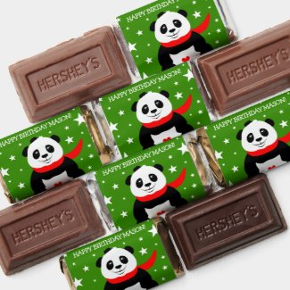 Cute Happy Birthday Panda with Bowler Hat & Scarf