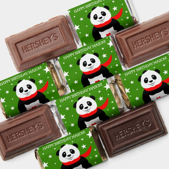 Cute Happy Birthday Panda with Bowler Hat & Scarf Hershey's Miniatures (Assorted)