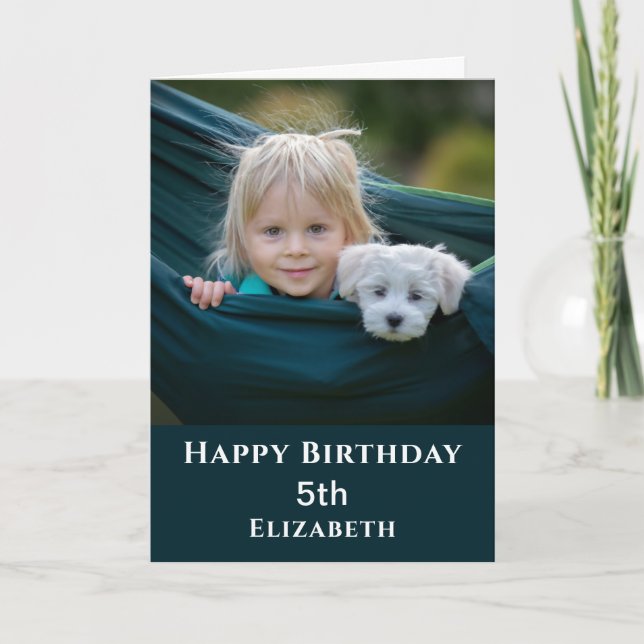 Cute Happy Birthday Photo Personalize Card (Front)