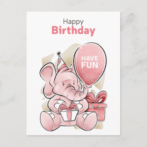 Cute Happy Birthday Postcard