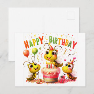 Cute happy birthday postcards