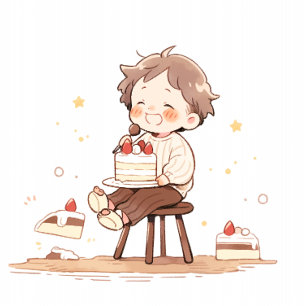 Cute Happy Birthday Ribbon – Cartoon Birthday Deco