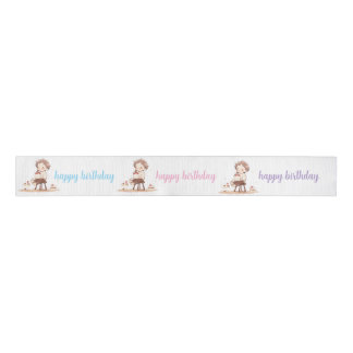 Cute Happy Birthday Ribbon – Cartoon Birthday Deco