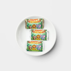 Cute Happy Birthday safari theme Hershey's Miniatures