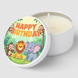 Cute Happy Birthday safari theme Mini Candle Favors