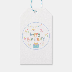 Cute Happy Birthday Sticker Gift Tags
