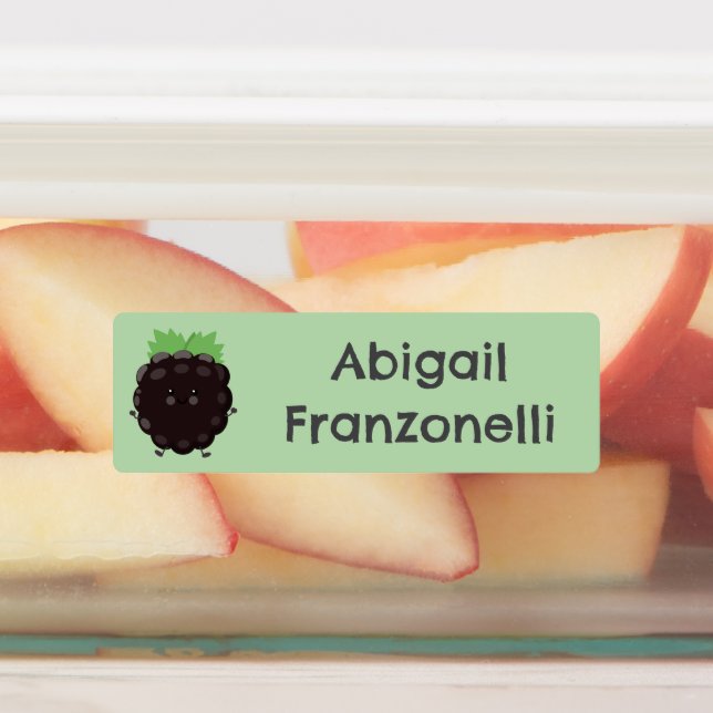 Cute happy blackberry berry personalized cartoon   labels (Affixed)