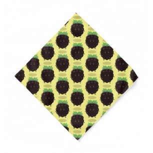 Cute happy blackberry purple cartoon illustration bandana