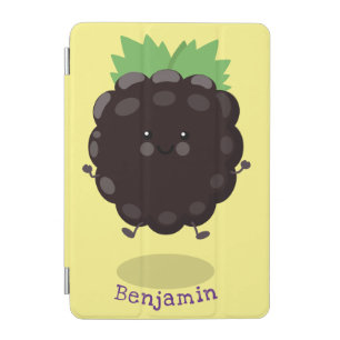 Cute happy blackberry purple cartoon illustration iPad mini cover