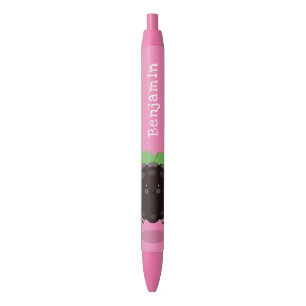 Cute happy blackberry purple cartoon illustration pen