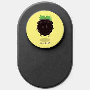 Cute happy blackberry purple cartoon illustration PopSocket