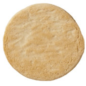 Cute happy blue Limousine cartoon car Round Shortbread Cookie (Back)