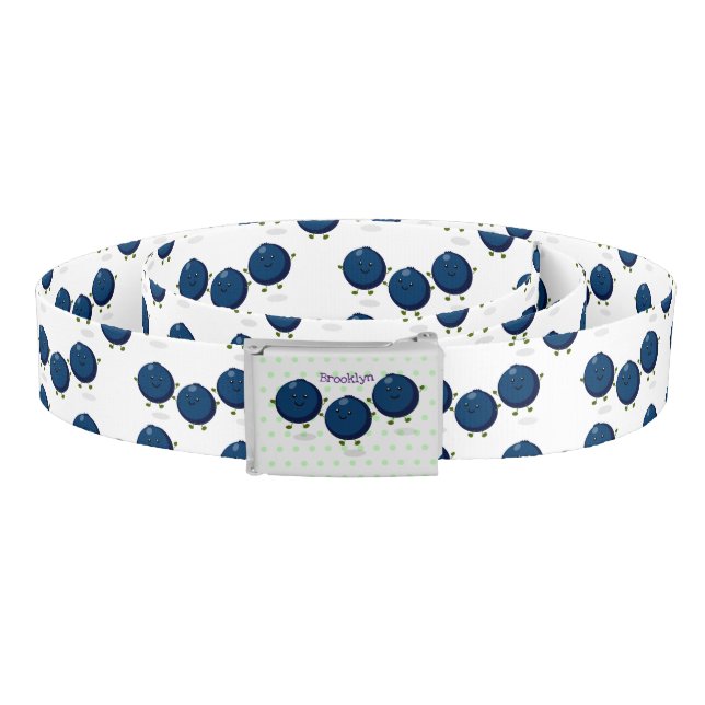 Cute happy blueberries purple cartoon illustration belt (Coil)