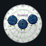 Cute happy blueberries purple cartoon illustration dart board<br><div class="desc">Blueberries are cute! Our happy cartoon berries are just waiting to brighten up your day!</div>