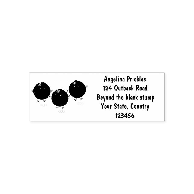 Cute happy blueberries purple cartoon illustration self-inking stamp (Design)