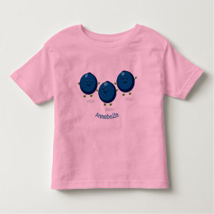 Cute happy blueberries purple cartoon illustration toddler t-shirt