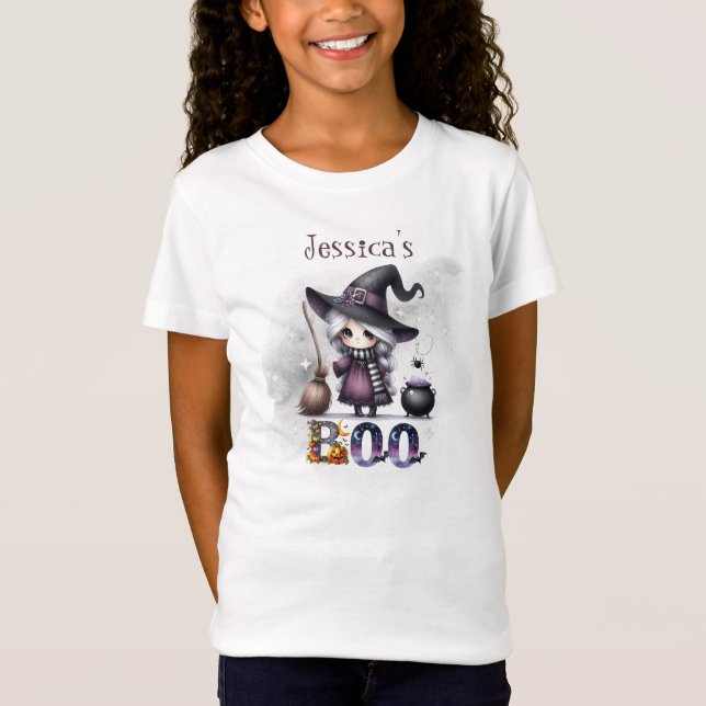 Cute Happy Boo Ghost Halloween Kids T-Shirt (Front)