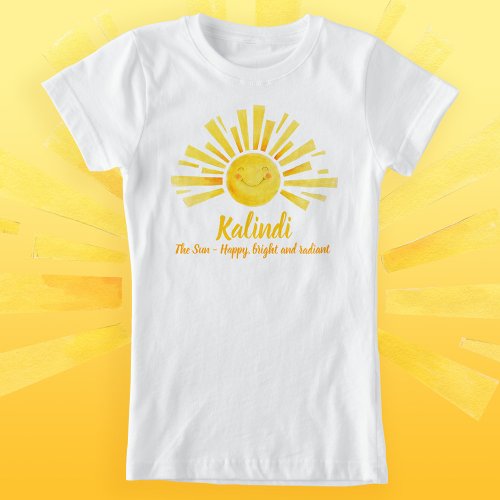 Cute happy bright name meaning Kalindi The Sun  T_Shirt