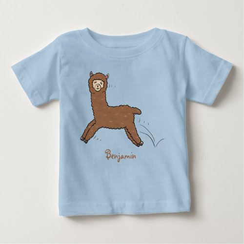Cute happy brown alpaca cartoon baby T_Shirt