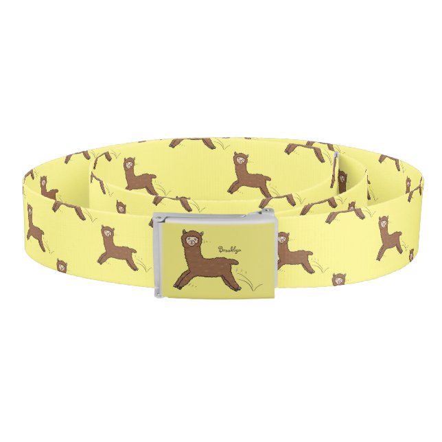 Cute happy brown alpaca cartoon belt (Coil)