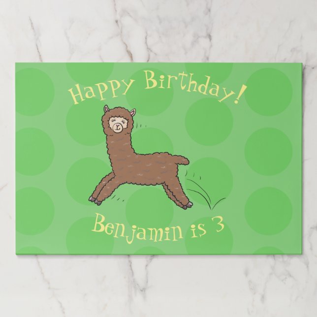 Cute happy brown alpaca cartoon paper pad (Front)