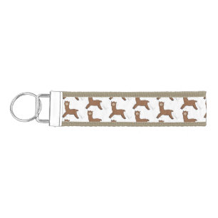 Cute happy brown alpaca cartoon wrist keychain
