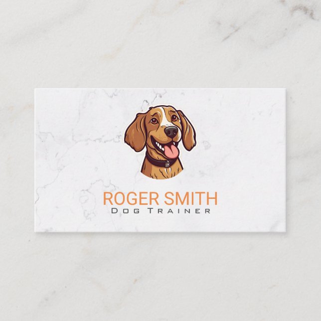 Cute Happy Brown Dog Business Card (Front)