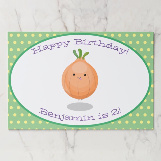 Cute happy brown onion cartoon illustration paper pad (Front)