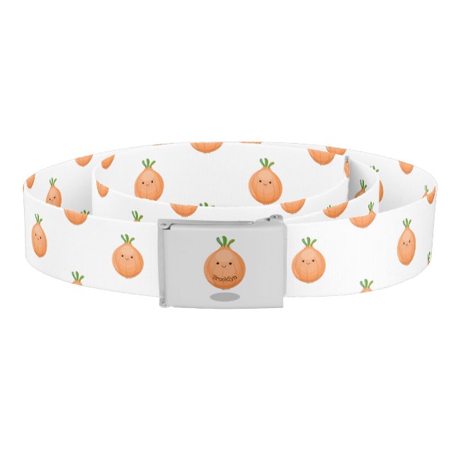Cute happy brown onion green cartoon illustration belt (Coil)