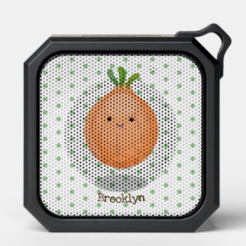 Cute happy brown onion green cartoon illustration bluetooth speaker