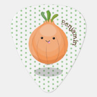 Cute happy brown onion green cartoon illustration 