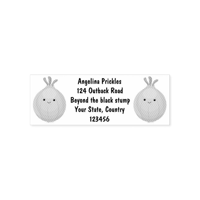 Cute happy brown onion green cartoon illustration self-inking stamp (Design)