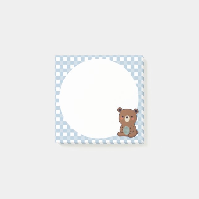Cute Happy Brown Teddy Bear  Post-it Notes (Front)