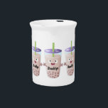 Cute happy bubble tea boba cartoon character beverage pitcher<br><div class="desc">Bubble tea boba with personality! This cute,  happy character is created in cartoon style.</div>