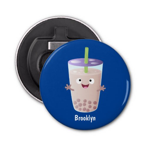 Cute happy bubble tea boba cartoon character bottle opener