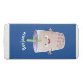 Cute happy bubble tea boba cartoon character eraser (Back)