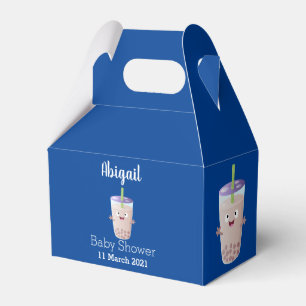 Cute happy bubble tea boba cartoon character favor boxes