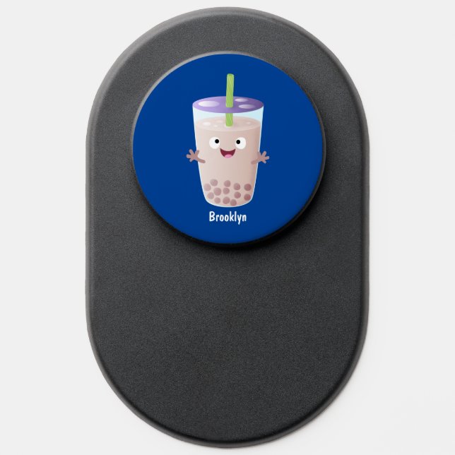 Cute happy bubble tea boba cartoon character  PopSocket (Popsocket)