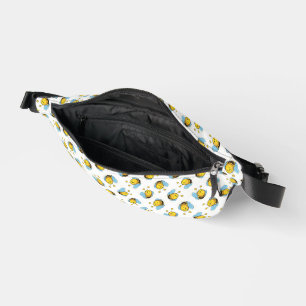 Cute happy bumble bee pattern white fanny pack