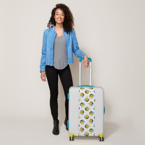 Cute happy bumble bee pattern white luggage