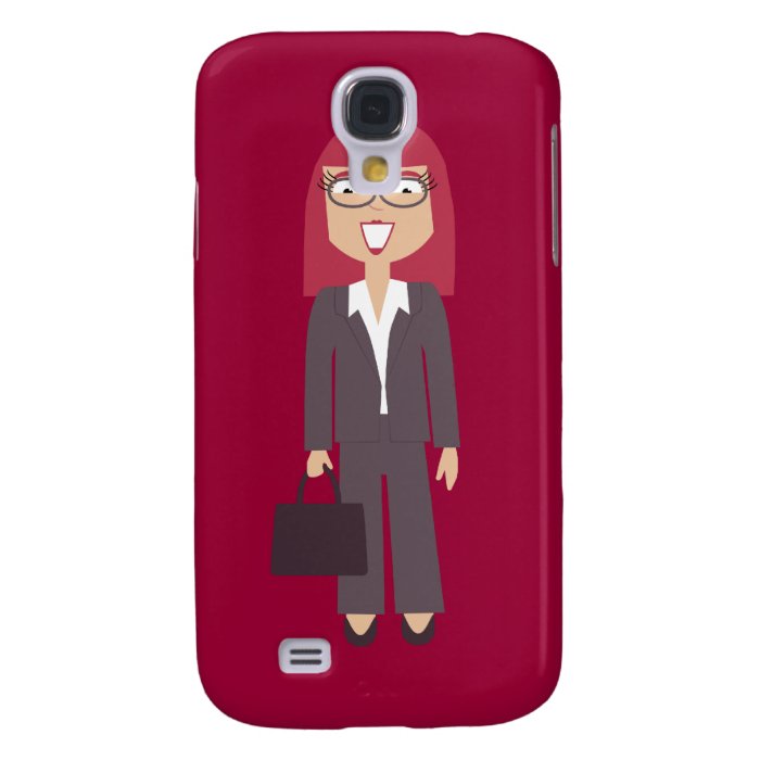 Cute Happy Businesswoman Cartoon Character Galaxy S4 Cases