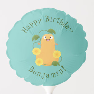 Cute happy butternut pumpkin gourd cartoon balloon